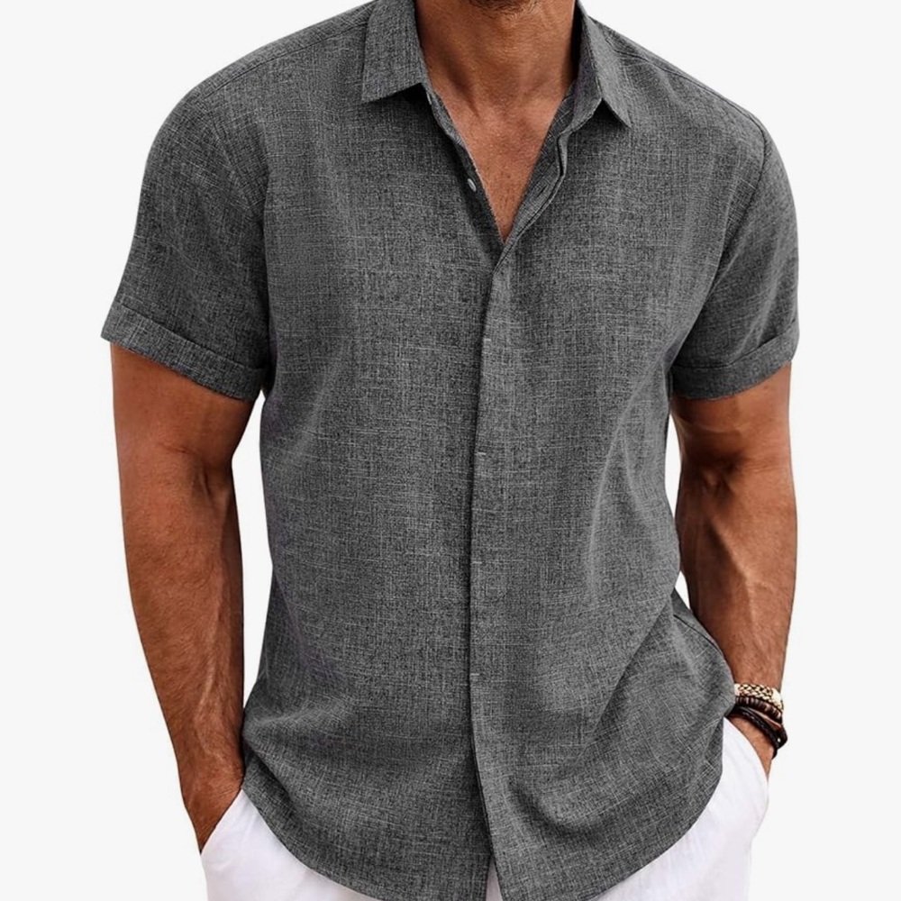 Men's Stylish Charcoal Button Down Shirt